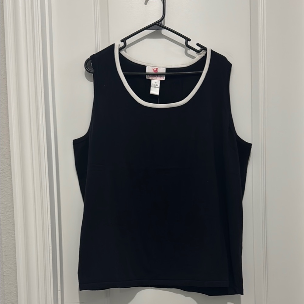 Women's Quacker Factory Black White Polka Dot cardigan and matching tank 2x NWT - Picture 4 of 6